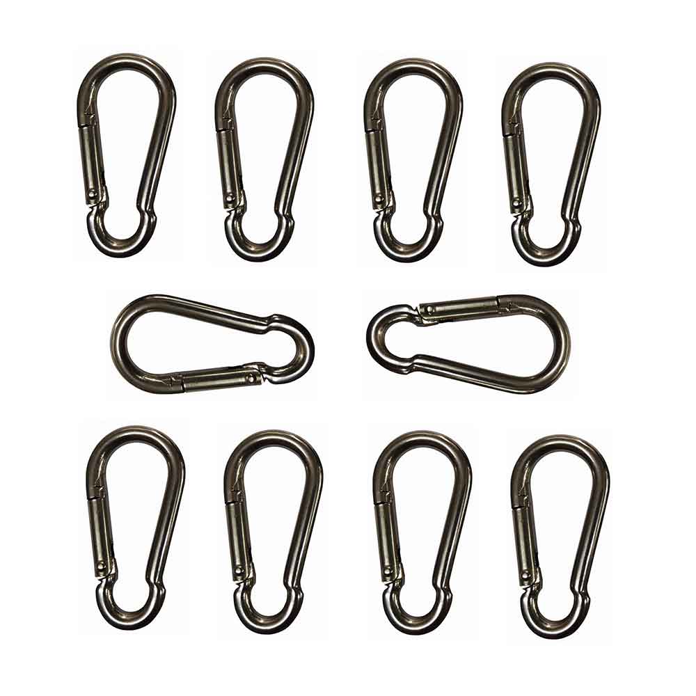 Kit 10 Mini Mosquetões 8X8 Aço Inox Alpen Pass