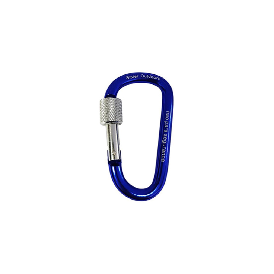Chaveiro Mini Mosquetão Rosca Azul 8mm Sister Outdoors