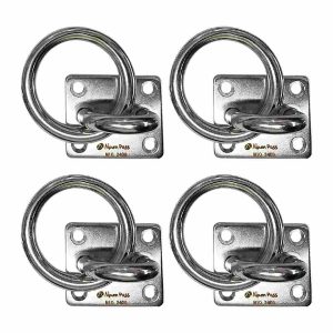 Kit 4 Alças Fixas com Base Retangular e Argola Adicional 10mm Alpen Pass