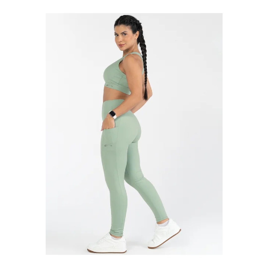 Legging Pocket Feminina Verde Claro M Sol Sports