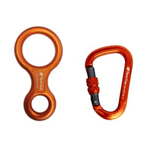 Kit Rapel Básico Freio Oito Laranja e Mosquetão Alpen Pass